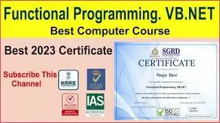 Free Certificate For Functional Programming  VB NET 2023 | Best Free Online Certificate course