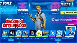 Season 2 Battle Pass ALL Tiers SHOWCASE! TIER 100 UNLOCKED! (CHAPTER 2)