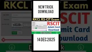 RS-CIT 14 DEC. 2025 ADMIT CARD @Govindpattya #admitcard #rscitpaper #newshorts