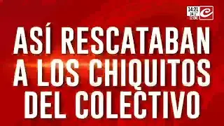 As&iacute; rescataban a los chicos del colectivo que choc&oacute; contra un contenedor