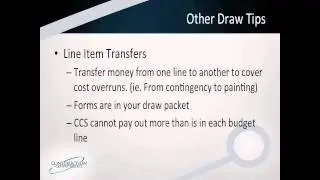 CCS Construction Loan Draw Tips