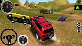 Red SUV off-road stunt crash with a yellow car 🚙💥#OffRoadAdventure #CarCrashGaming