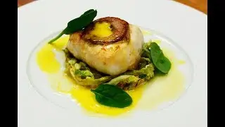 CCMLC - Pav&eacute; de merlu &agrave; l'andouille beurre &agrave; l'orange et chou fris&eacute;