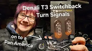 Denali T3 Front Switchback DRL / Indicators Fitted to my Pan America, with some Kitty help.