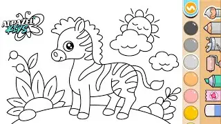 Mewarnai Gambar Zebra 🦓🎨 | Video Mewarnai Hewan untuk Anak