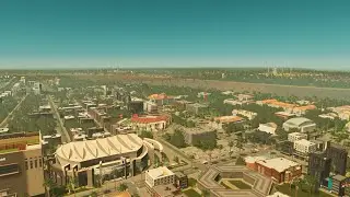 New college area with stadiums and parks in Orleans, cities skylines 