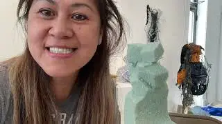 Sculpting  a foam maquette #art #sculpture #finearts #handmade #abstract # foam sculpting #arts