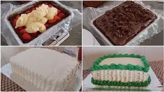 BOLO RETANGULAR, 3 KG MASSA DE CHOCOLATE RECHEIO LEITE NINHO C MORANGO E CHOCOLATE
