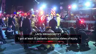 Car strikes crowd outside Los Angeles venue, injuring 30. Bystanders attack driver, who was shot