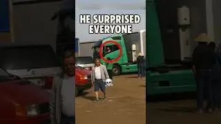 This boy parks a truck, the pride of his father