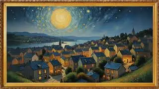 frame tv  ~ 4K ~ golden frame ~ luxury art ~ home decor ~tv decor ~ smart tv