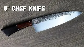 Making an 8&rdquo; Chef knife from 80CrV2 steel (FULL KNIFE BUILD) Forging, Heat Treat, Sharpening