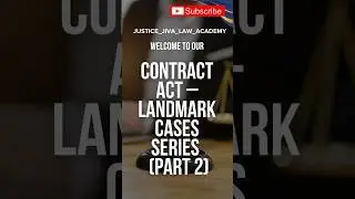 Top 5 Landmark Cases| Indian Contract Act| Day 2| One Minute Revision Series #legal #lawexams #laws