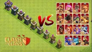 Every level Archer tower vs super troop attack clashofclans re-upload