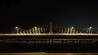Night View Six Lane ExtraDosed Ganga Bridge Project Patna Bihar 4 October 2025 
