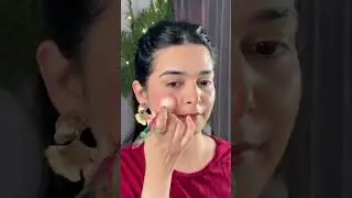Pink Glowing look with red dress #makeup #makeuptutorial #lipstick  #trending #wedding #party