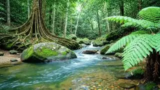 Instant Stress Relief with Relaxing Nature Sounds | Calm River Flow in Tropical Forest