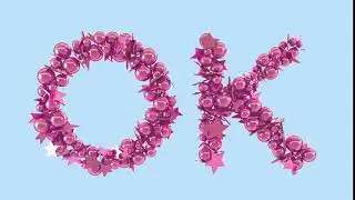 OK Pink 3d Text Abstract Shape Simulation