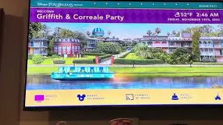 Disney’s Port Orleans French Quarter Resort (POFQ) Hotel Room TV Menu Music - Walt Disney World WDW