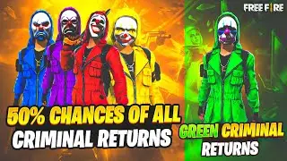 Green Criminal Return In Free Fire 😱 || All Criminal Return Fix Date || Red Criminal Return 2022