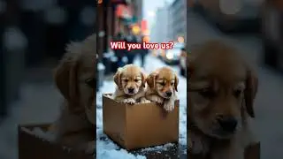 Two Adorable Puppies Sharing a Box of Love !#Puppy #CutenessOverload #AnimalFriends #FurryCompanions
