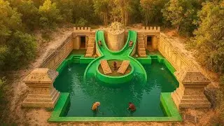 I Survived 100 Days in the Rainforest Building a Secret Underground Water Park and Pool House