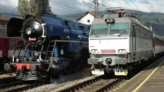 477.013, ES499.0001, 749.248 - 1, 363.136 - 3 odchod s&uacute;bežnej jazdy z Vr&uacute;tok Deň železnice