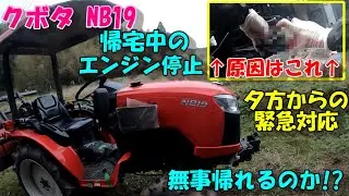 おいおいおい畑からの帰宅中にエンジンとまっちまった...夕方だけど、どうする!?帰れる!?さすがにトラクタおいてかえれないよ!!