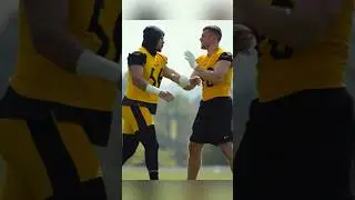 George Pickens catching pass to Justin Fields. #steelers #nfl #justinfields #training