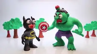 HULK SLIME CANNONS ELSA Play Doh Superhero in Real Life Frozen Stop Motion Videos &mdash;