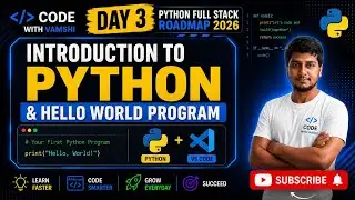 Introduction to Python | Write Your First Python Program (Hello World) | Day 3