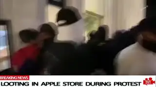 Rare Footage of Looters Break into Apple Store During Protest