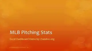 MLB Pitching Stats Excel Dashboard