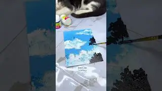 Aesthetic sky painting #art #acrylicpainting #shortsviral #arttutorial #aesthetic art#viralvideo