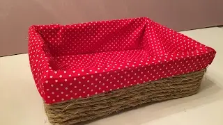 DIY Decorative Basket made out of Cardboard II No SEW TUTORIAL II DUCKINYELLOW