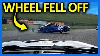 У него отвалилось колесо во время гонок Spec Miata!!
