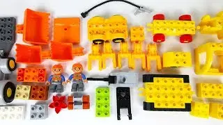 Building Blocks Toys for Toddlers: Colorful Duplo Construction Vehicles Assembly