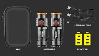 Light up your adventures with the Garberiel EDC Mini Flashlight 2 Pack!