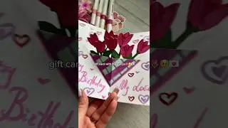 🌷🥹🎀 Cutest Handmade Gift for Her 🫶🏻 3D Gift Card  💝 Tutorial Paper Flower Craft 🌺 #diy #craft