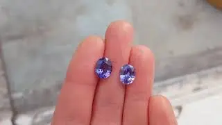 Purple sapphires oval shape, deep purple 2.21ct and vibrant mid purple 1.81ct gemstones
