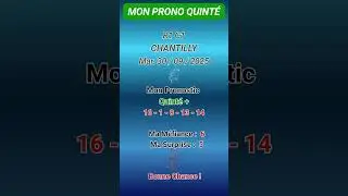 Mon pronostic quint&eacute; + du mardi 30 septembre 2025 - R1 C1 - Chantilly #pmu #quint&eacute; #quint&eacute;dujour