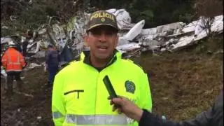 Wreckage of Plane Seen as Emergency Services Attend Crash Site in Colombia