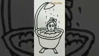 Draw Bath tub 🛀 for toddlers #viral #trending #art #drawing #shortsfeed #youtubeshorts
