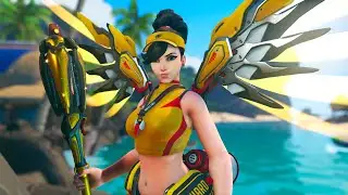 NEW Beach Rescue Mercy Skin Showcase | Overwatch 2