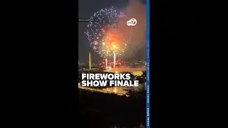 Fireworks show finale over the National Mall in Washington, DC