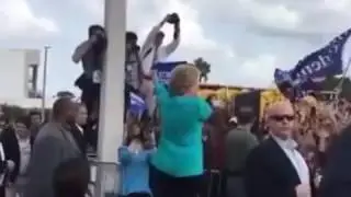Hillary Clinton Exposed She Needs Assistance Climbing ONE Stair STRONGER TOGETHER? Apparen