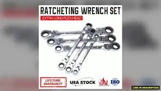6 Piece Extra Long Flex Head Ratcheting Wrench set Metric 819mm Double Box End Trend Alert