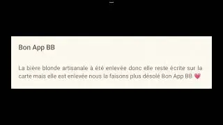 Informations une boisson enlever Bon App BB 