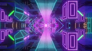 4K Sci-fi Endless Urban Neon Tunnel  l Loop Screensaver