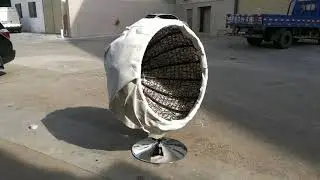 Details of round rattan swing chairs - Beyou Furniture.